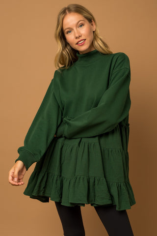 TIERED RUFFLE DETAIL TUNIC (2 colors)